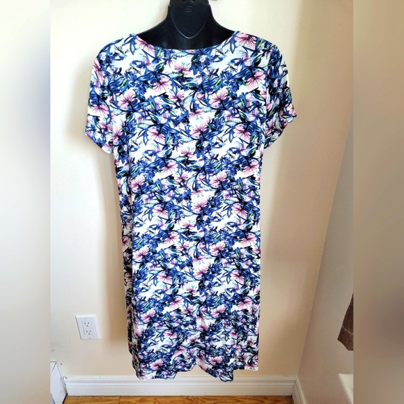 ๐ Northern Reflections Size Small Navy/ White/ Pink/Green Teeshirt Dress - Picture 2 of 4